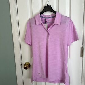 Adidas lilac button golf shirt